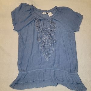 CATO Woman Ruffles and Lace Blouse Size 22/24W NWT